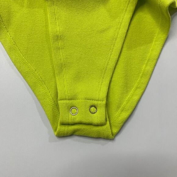 Anthropologie Bodysuit Women XXS 2XS Acid Lime Low Back Seamless Sweetheart - Picture 7 of 11